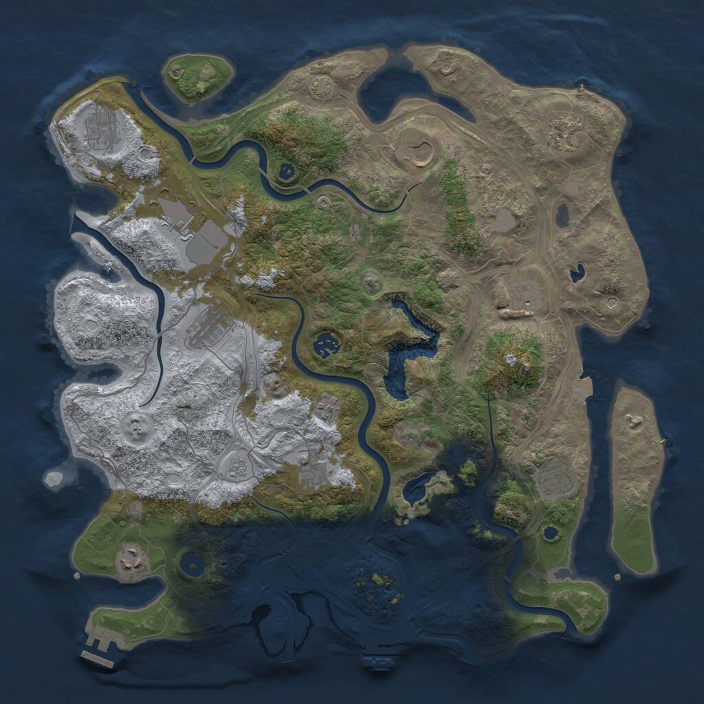 Rust Map: Procedural Map, Size: 4250, Seed: 90426889, 17 Monuments