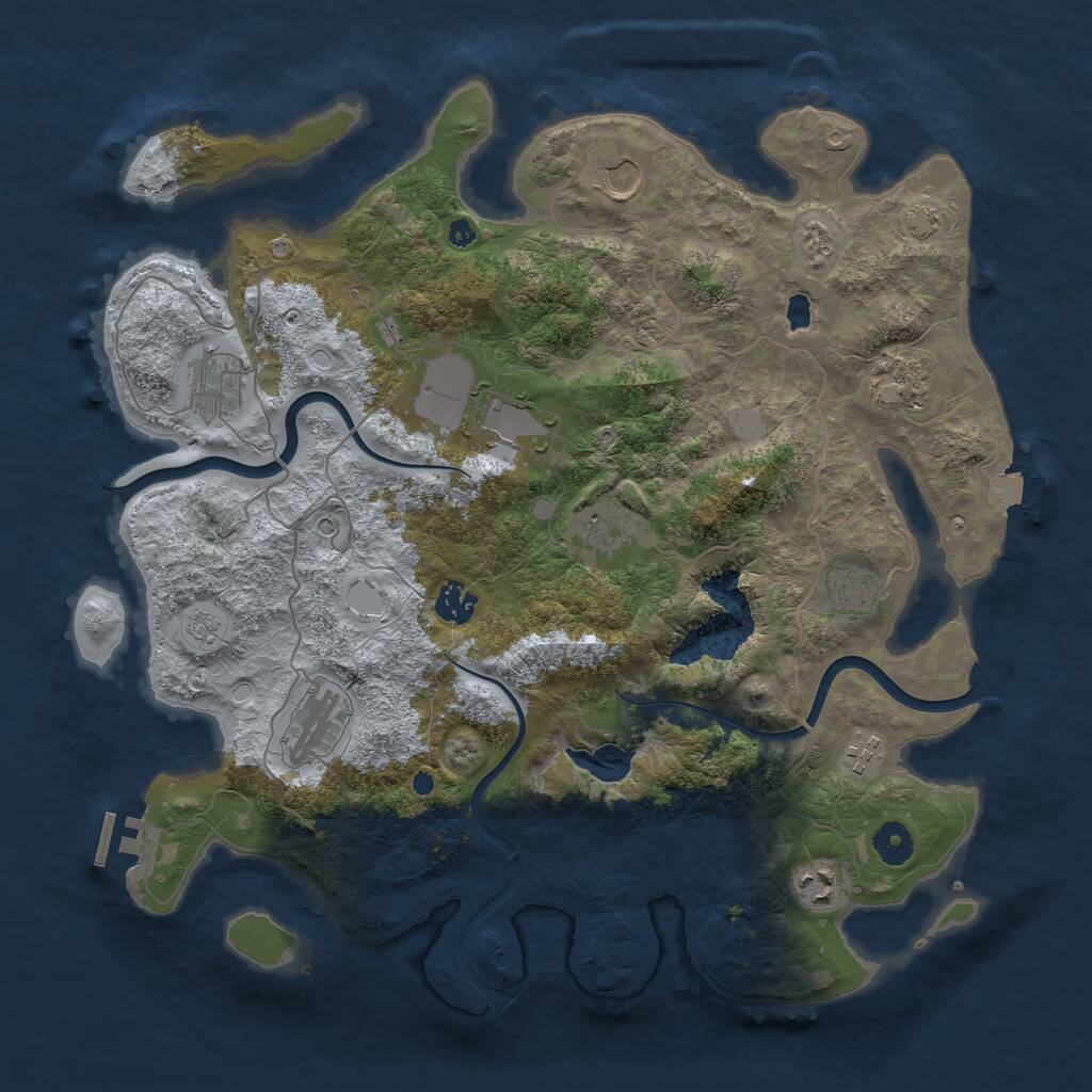 Rust Map: Procedural Map, Size: 4000, Seed: 30102025, 15 Monuments