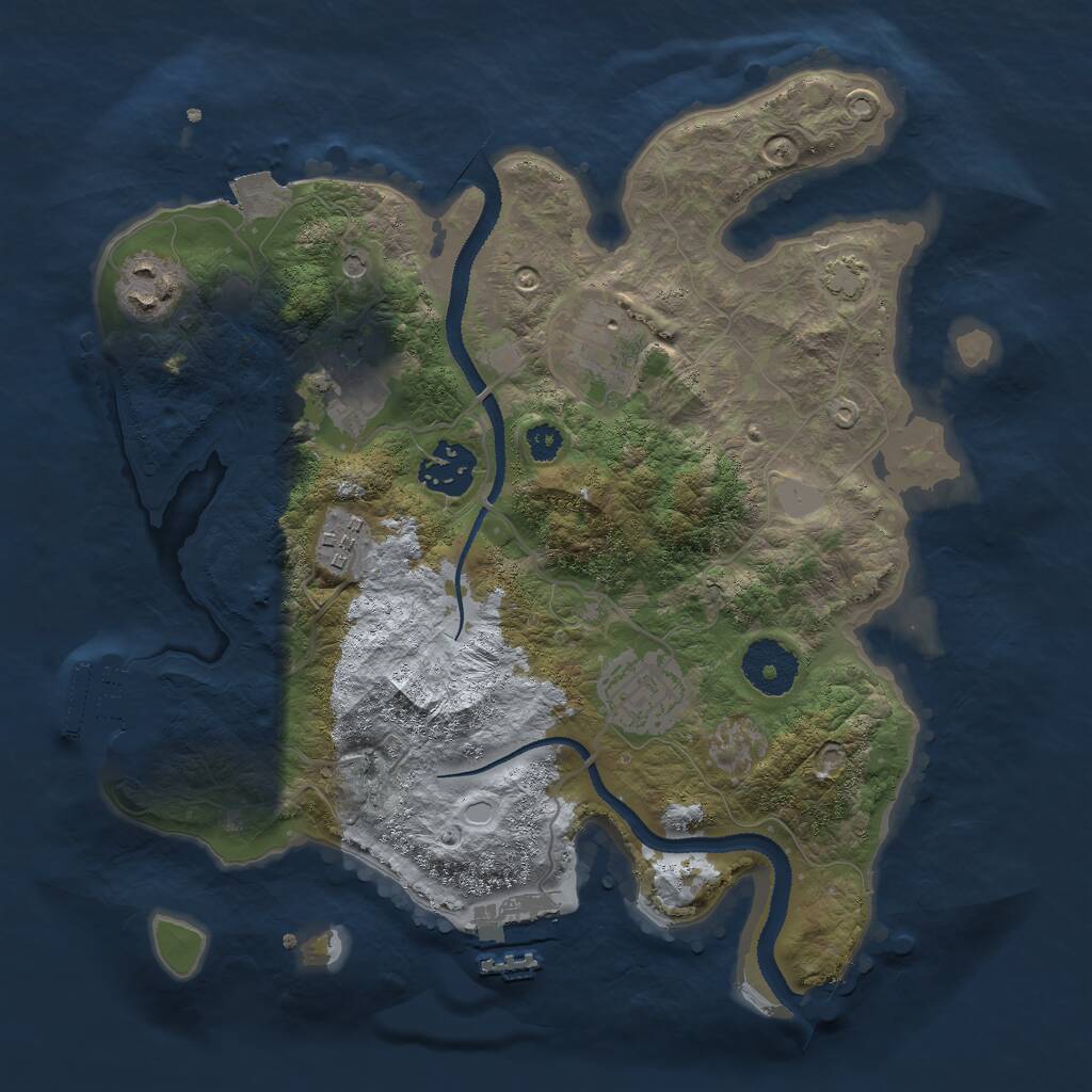 Rust Map: Procedural Map, Size: 3000, Seed: 953937727, 11 Monuments