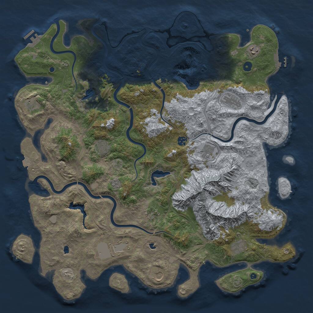 Rust Map: Procedural Map, Size: 5000, Seed: 1754693746, 17 Monuments