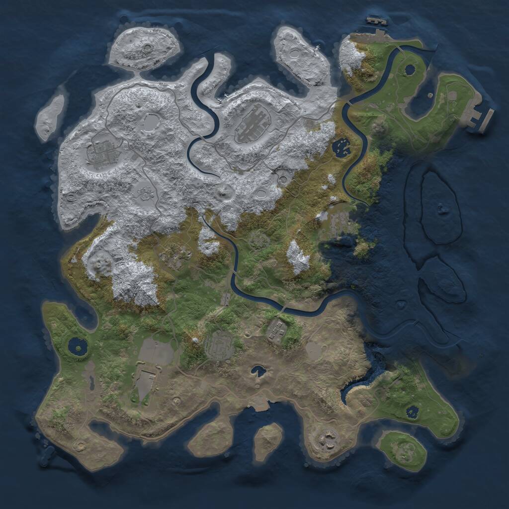 Rust Map: Procedural Map, Size: 4000, Seed: 1864905551, 15 Monuments