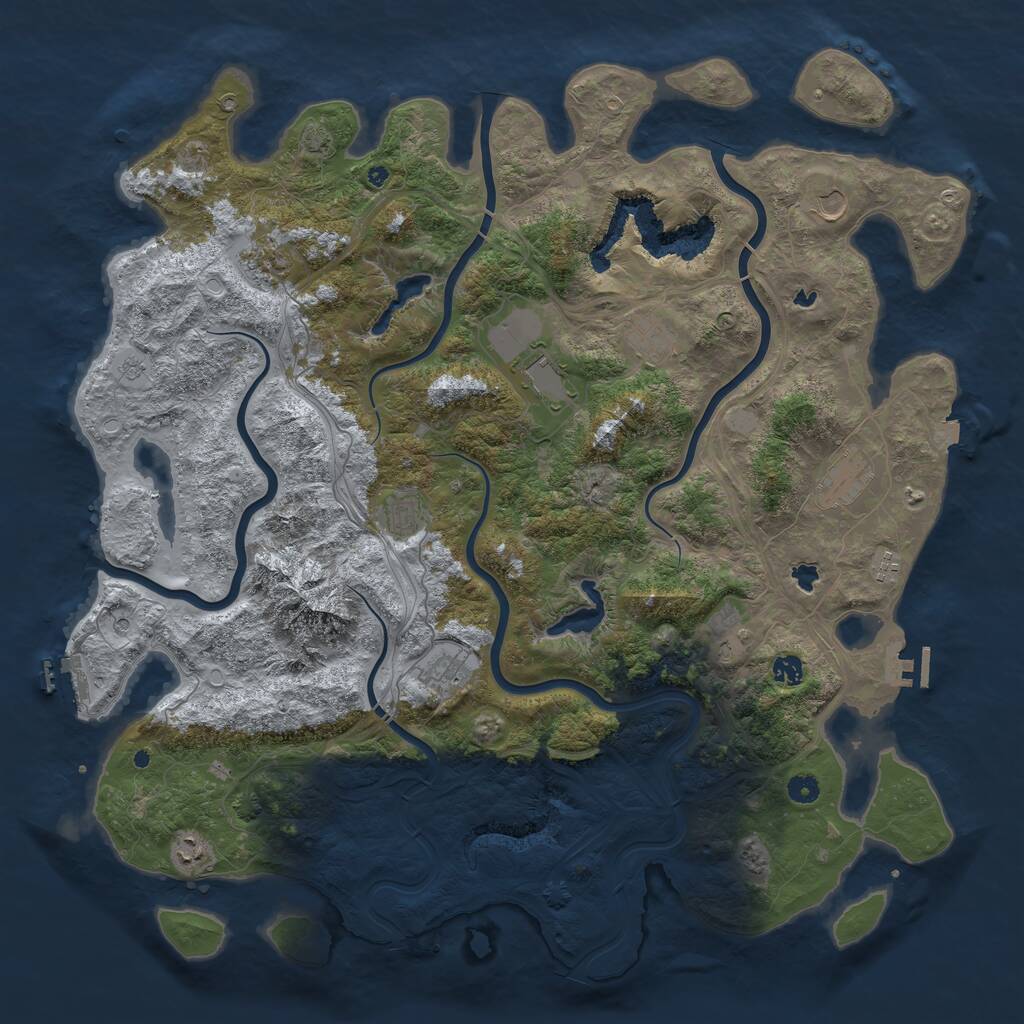 Rust Map: Procedural Map, Size: 5000, Seed: 148595834, 17 Monuments