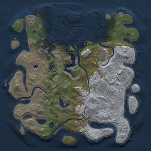 Thumbnail Rust Map: Procedural Map, Size: 4000, Seed: 990371, 13 Monuments