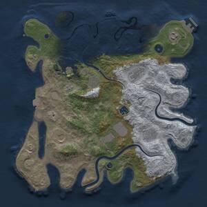 Thumbnail Rust Map: Procedural Map, Size: 3750, Seed: 553798, 15 Monuments