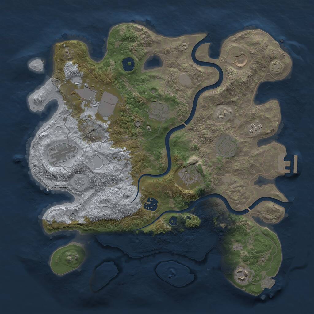 Rust Map: Procedural Map, Size: 3500, Seed: 1544140774, 14 Monuments