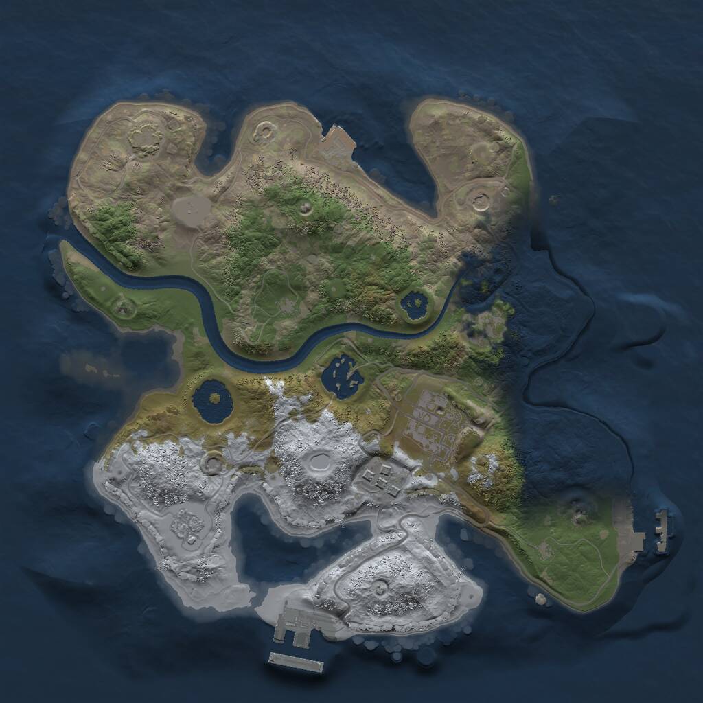 Rust Map: Procedural Map, Size: 2600, Seed: 823286, 9 Monuments