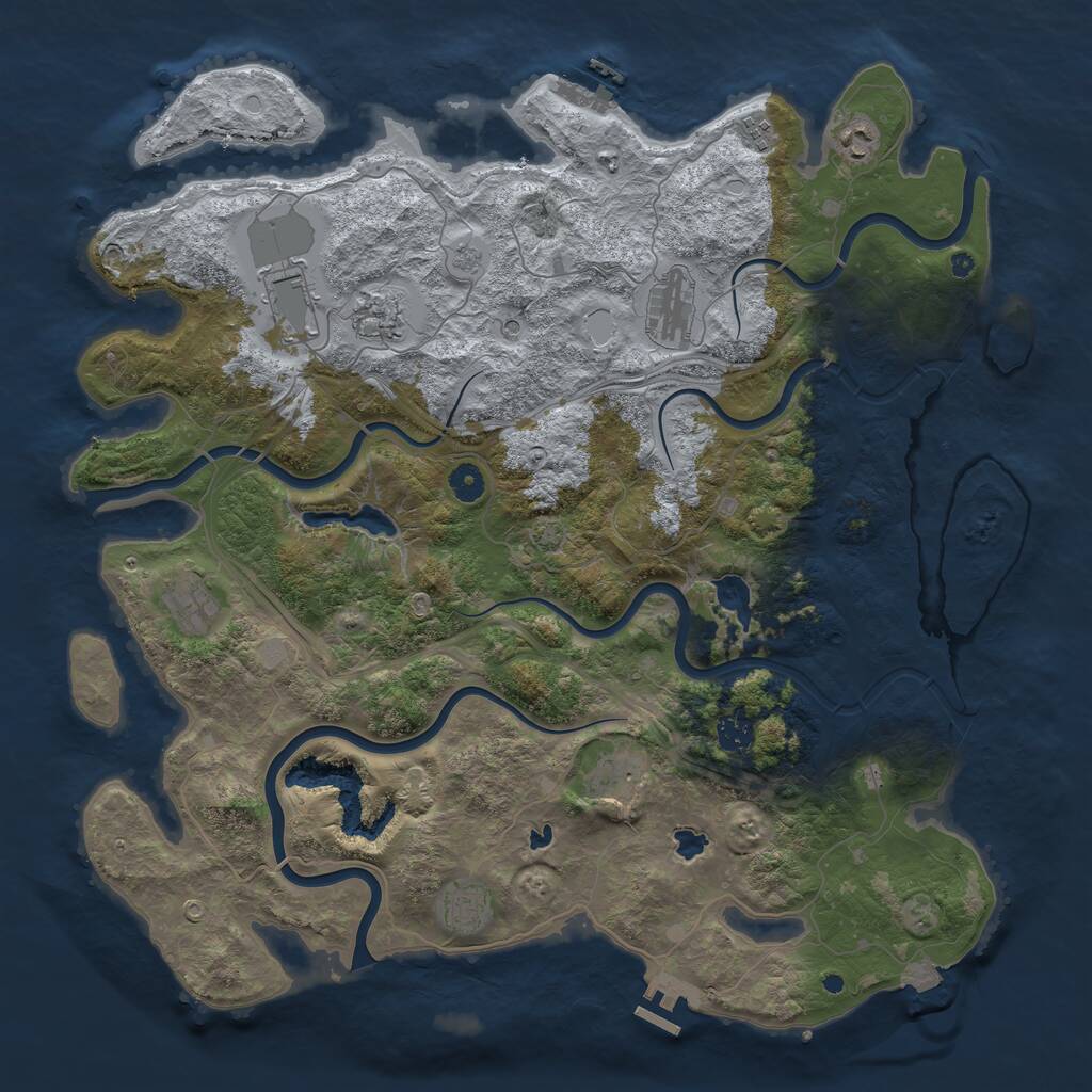 Rust Map: Procedural Map, Size: 4500, Seed: 634119157, 15 Monuments
