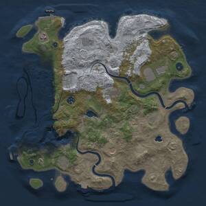Thumbnail Rust Map: Procedural Map, Size: 4000, Seed: 1537711912, 17 Monuments