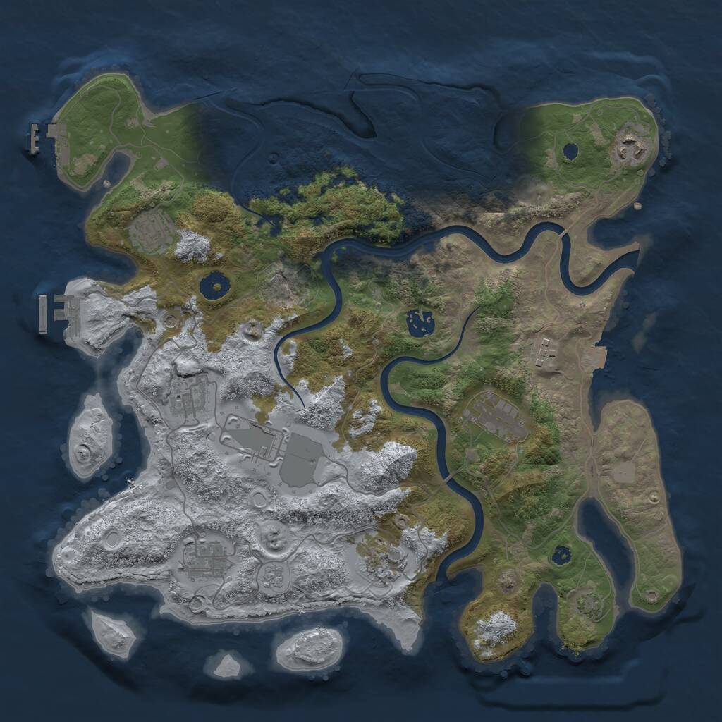 Rust Map: Procedural Map, Size: 3750, Seed: 93770, 15 Monuments