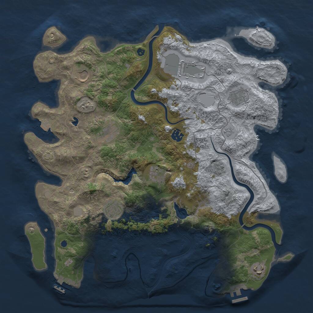 Rust Map: Procedural Map, Size: 4000, Seed: 998174, 15 Monuments
