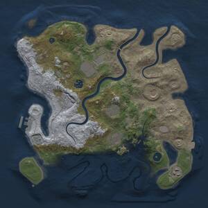 Thumbnail Rust Map: Procedural Map, Size: 3600, Seed: 614483178, 15 Monuments