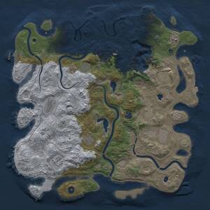 Thumbnail Rust Map: Procedural Map, Size: 4500, Seed: 860884708, 17 Monuments