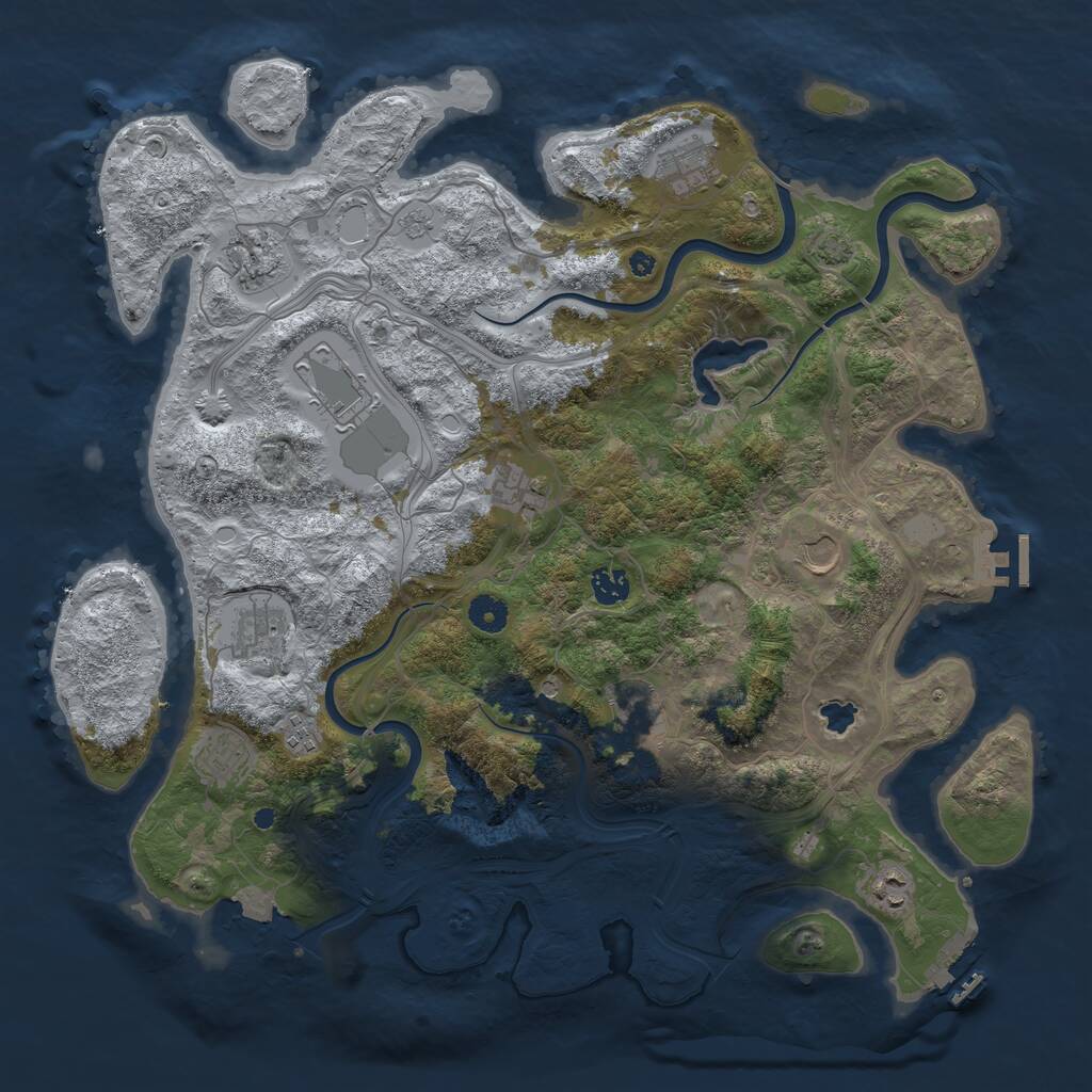 Rust Map: Procedural Map, Size: 4250, Seed: 850510656, 17 Monuments