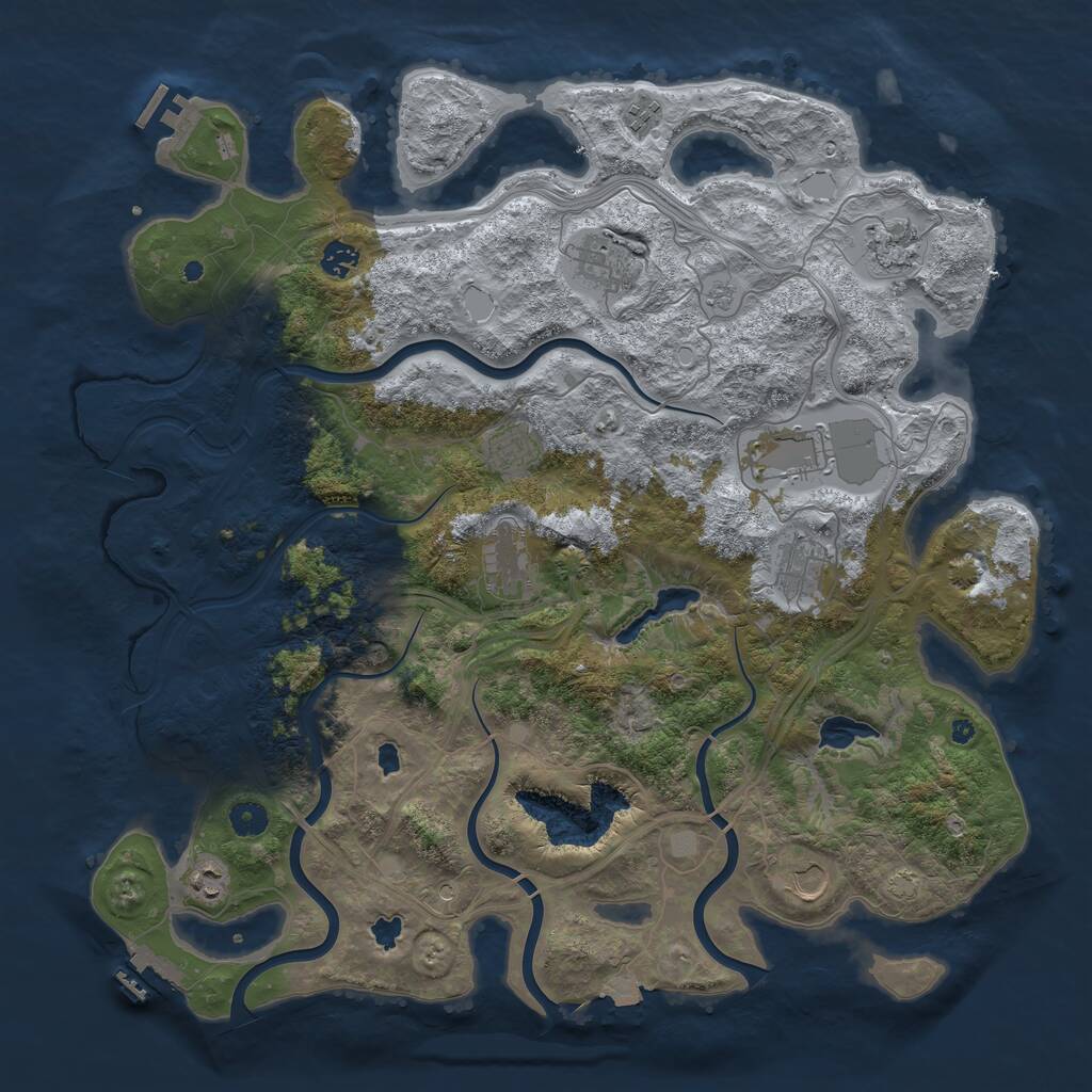 Rust Map: Procedural Map, Size: 4500, Seed: 1999216009, 16 Monuments