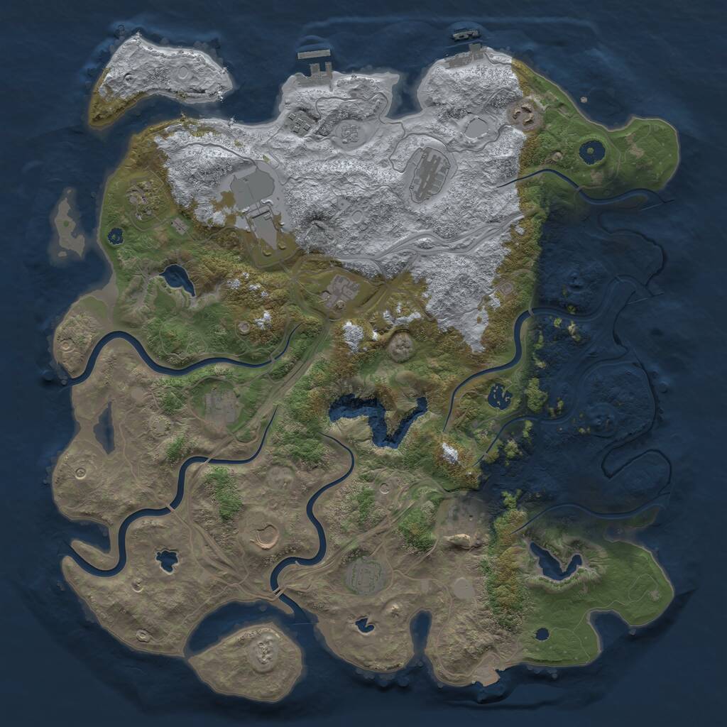Rust Map: Procedural Map, Size: 4500, Seed: 92537353, 17 Monuments