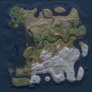 Thumbnail Rust Map: Procedural Map, Size: 3750, Seed: 184122121, 13 Monuments