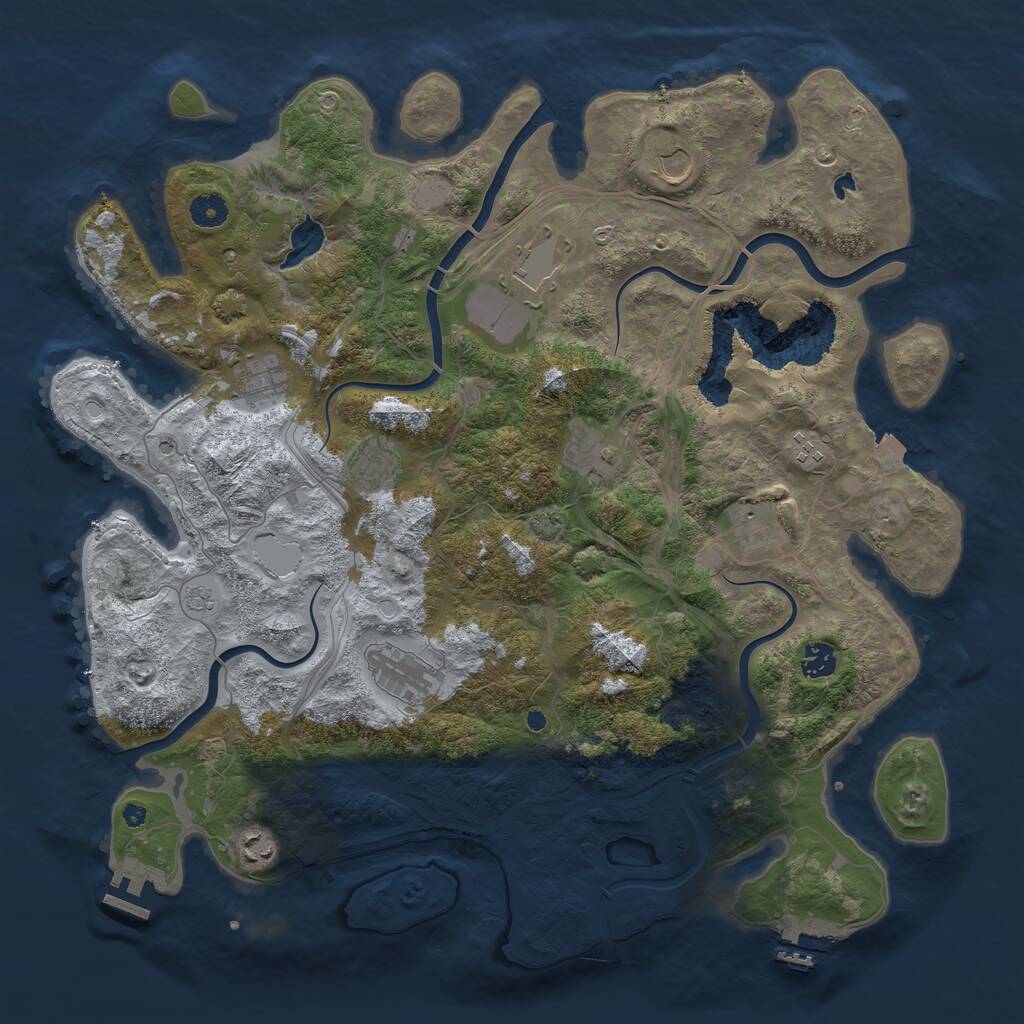 Rust Map: Procedural Map, Size: 4300, Seed: 4132013, 16 Monuments