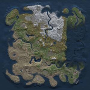 Thumbnail Rust Map: Procedural Map, Size: 4500, Seed: 1265670155, 16 Monuments
