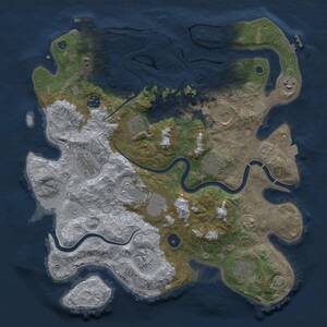 Thumbnail Rust Map: Procedural Map, Size: 3800, Seed: 1116261489, 16 Monuments