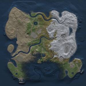 Thumbnail Rust Map: Procedural Map, Size: 3500, Seed: 44501, 15 Monuments