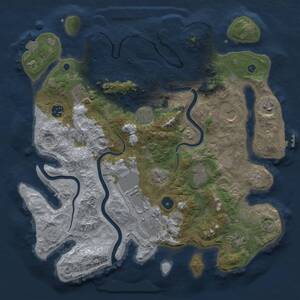 Thumbnail Rust Map: Procedural Map, Size: 3800, Seed: 136678195, 16 Monuments