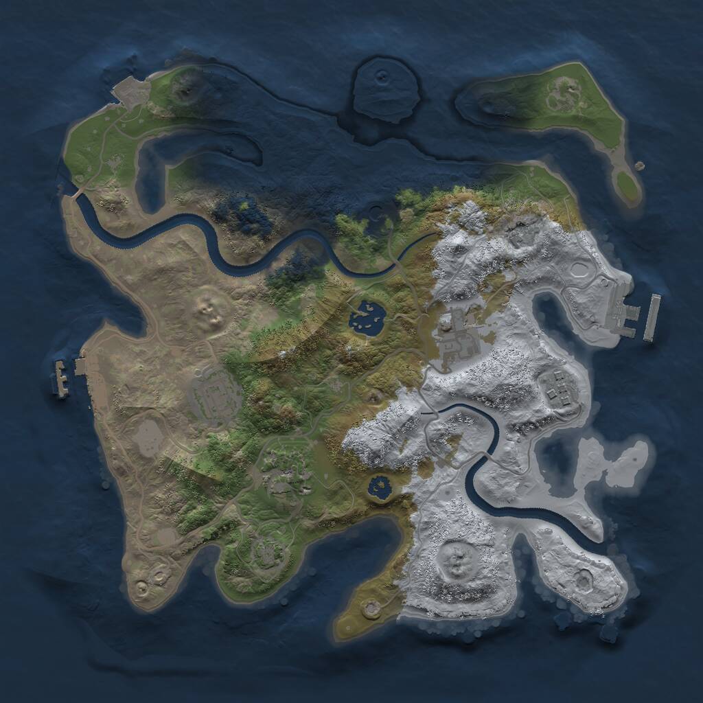 Rust Map: Procedural Map, Size: 3000, Seed: 1471744825, 10 Monuments
