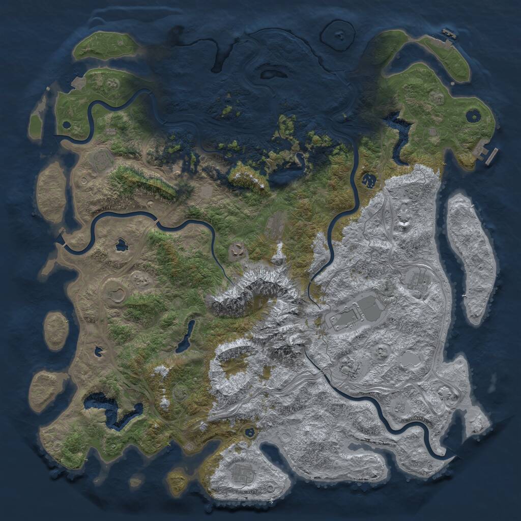 Rust Map: Procedural Map, Size: 5500, Seed: 1799729877, 17 Monuments