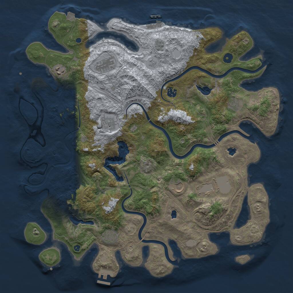 Rust Map: Procedural Map, Size: 4500, Seed: 1247255071, 15 Monuments