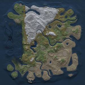 Thumbnail Rust Map: Procedural Map, Size: 4500, Seed: 1247255071, 15 Monuments