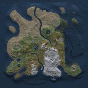 Thumbnail Rust Map: Procedural Map, Size: 3000, Seed: 10590, 11 Monuments