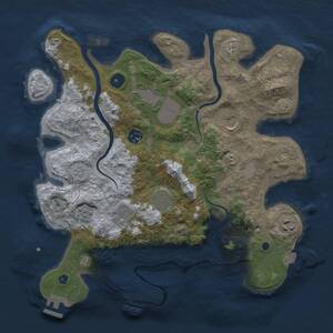Thumbnail Rust Map: Procedural Map, Size: 3500, Seed: 94458001, 13 Monuments