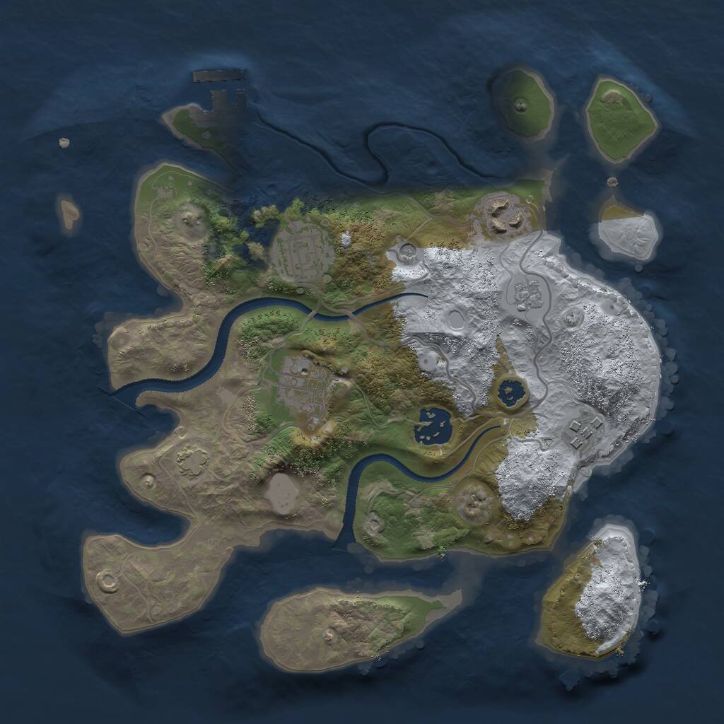 Rust Map: Procedural Map, Size: 2800, Seed: 748417743, 10 Monuments
