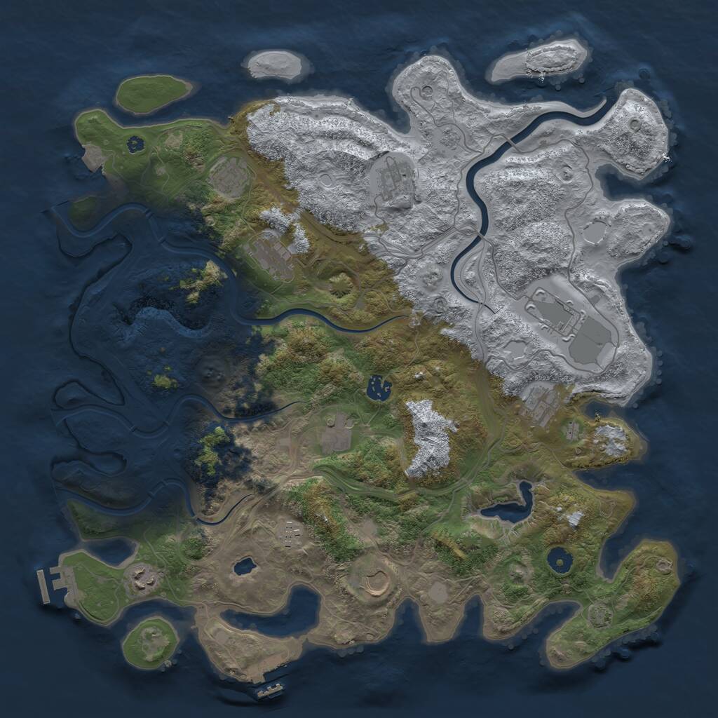 Rust Map: Procedural Map, Size: 4250, Seed: 548375711, 16 Monuments