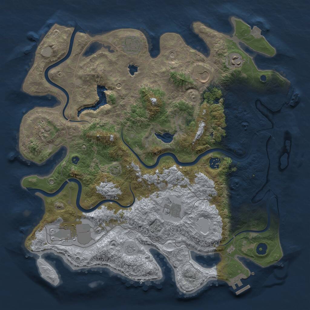 Rust Map: Procedural Map, Size: 4000, Seed: 255664596, 14 Monuments