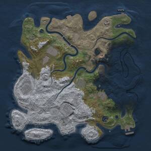 Thumbnail Rust Map: Procedural Map, Size: 3750, Seed: 302363280, 15 Monuments
