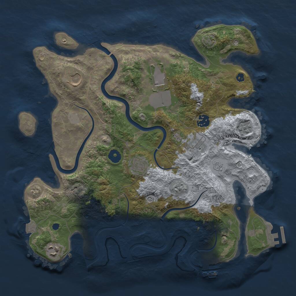 Rust Map: Procedural Map, Size: 3500, Seed: 1457435599, 13 Monuments