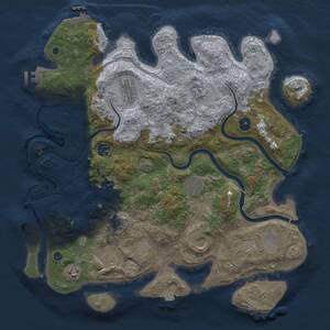 Thumbnail Rust Map: Procedural Map, Size: 3950, Seed: 75051, 16 Monuments