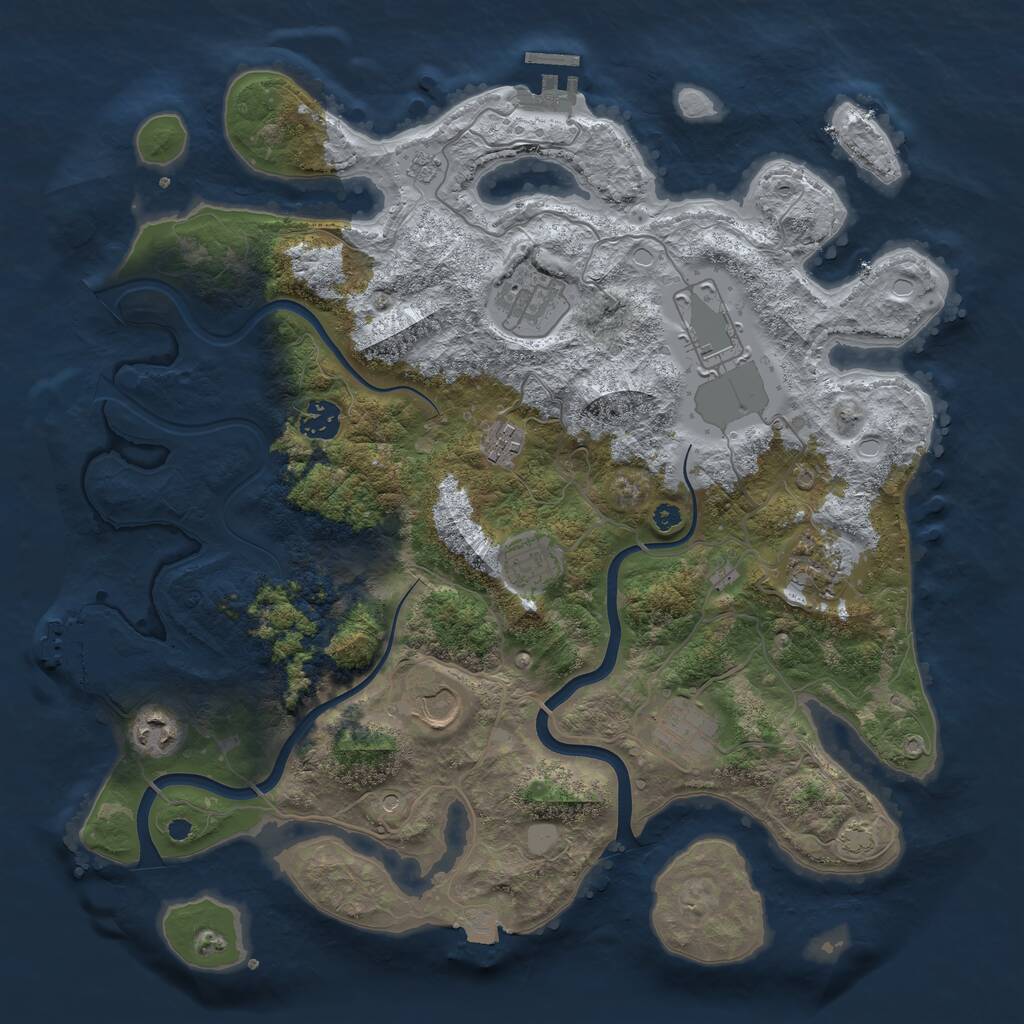 Rust Map: Procedural Map, Size: 3800, Seed: 1761894004, 15 Monuments