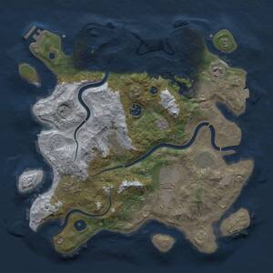 Thumbnail Rust Map: Procedural Map, Size: 3500, Seed: 52589609, 14 Monuments