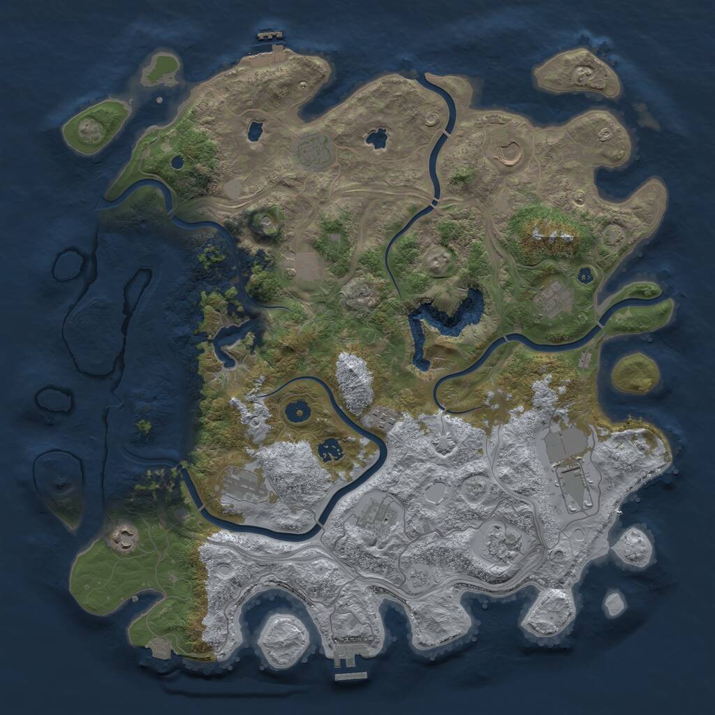 Rust Map: Procedural Map, Size: 4500, Seed: 144301799, 17 Monuments