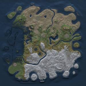 Thumbnail Rust Map: Procedural Map, Size: 4500, Seed: 144301799, 17 Monuments