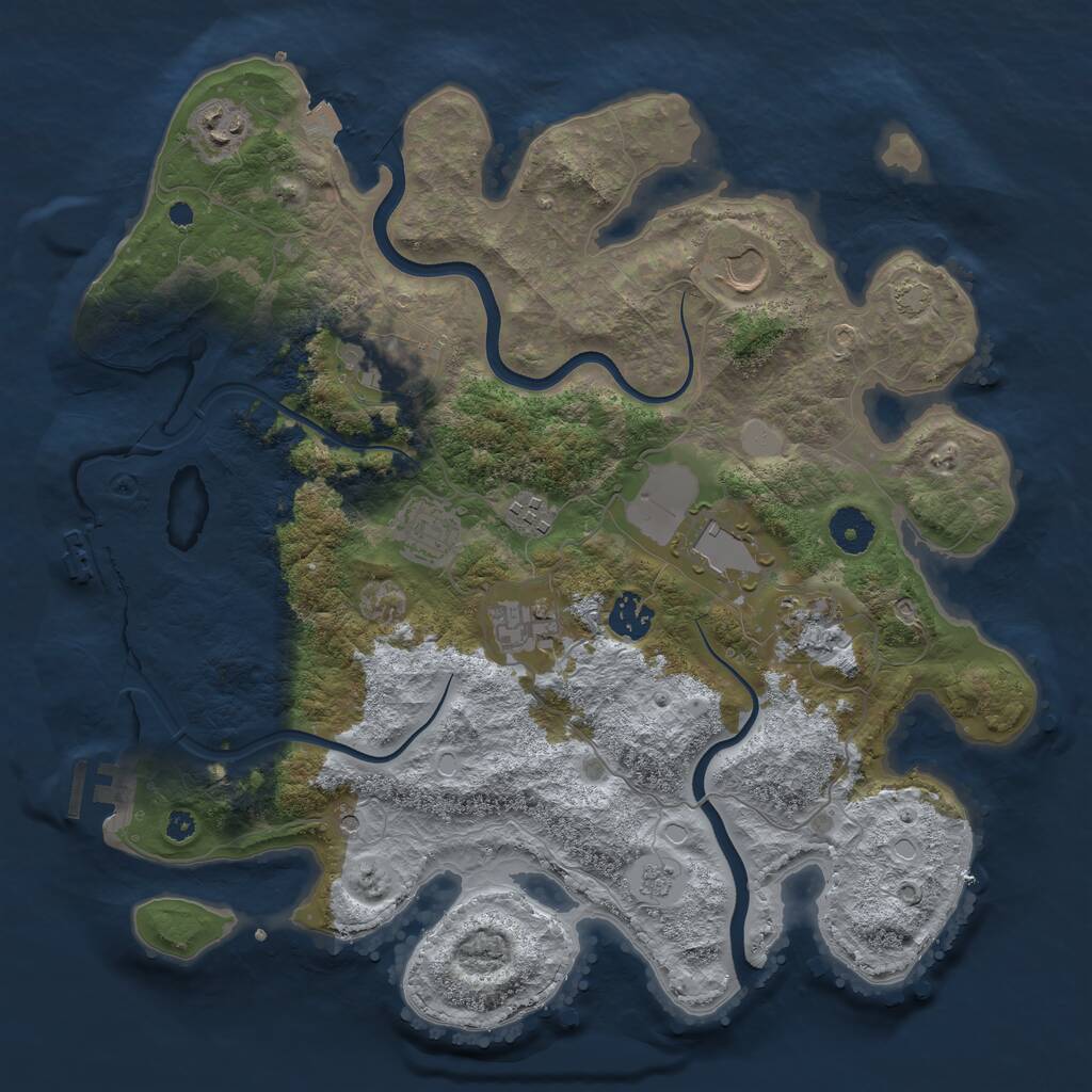 Rust Map: Procedural Map, Size: 3700, Seed: 60496418, 15 Monuments