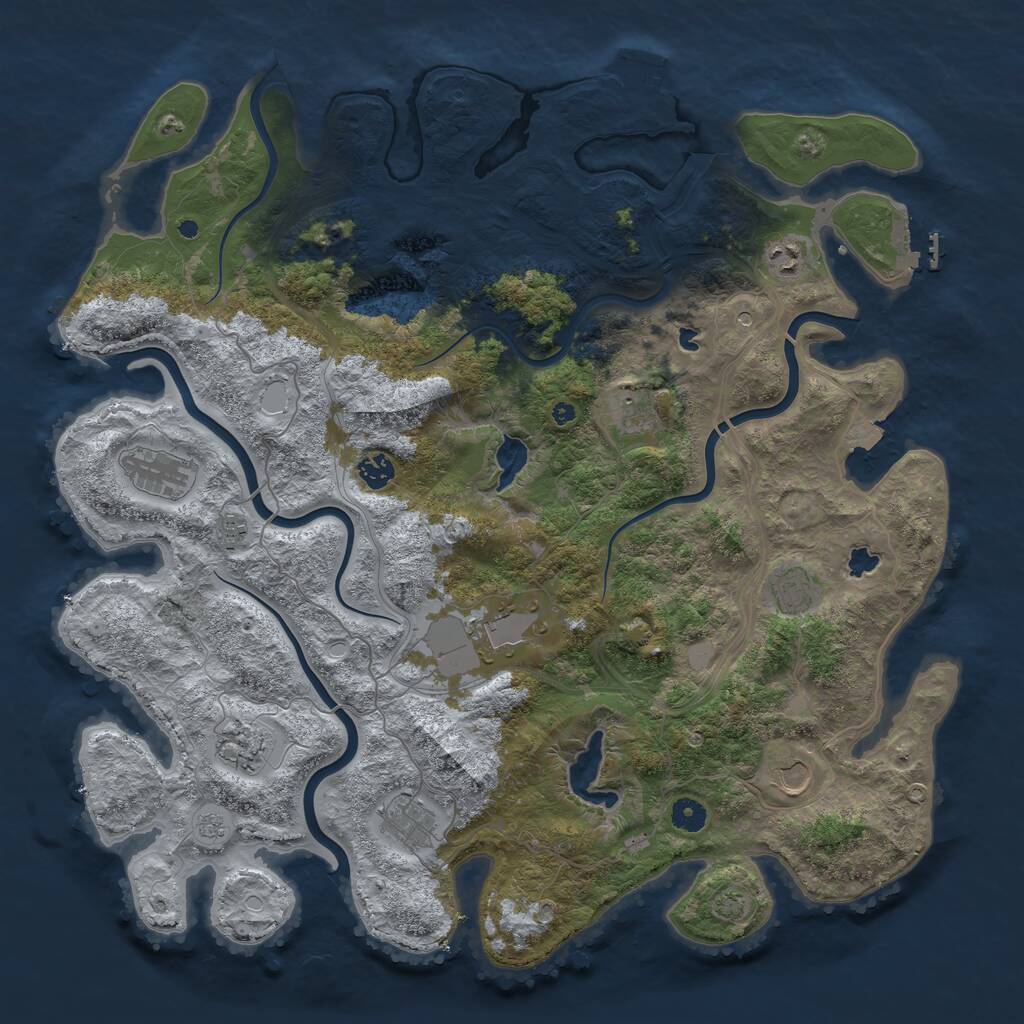 Rust Map: Procedural Map, Size: 4500, Seed: 6784656, 16 Monuments