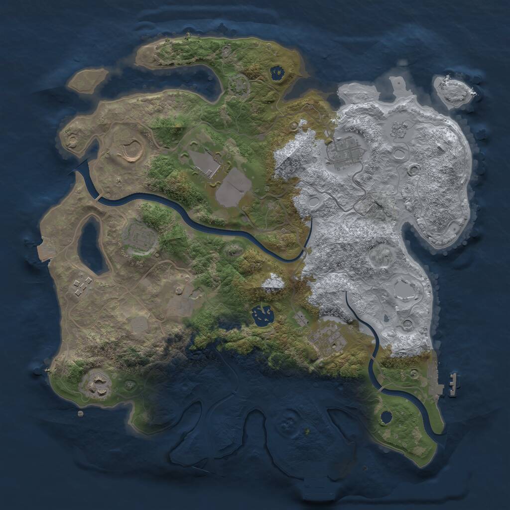 Rust Map: Procedural Map, Size: 3500, Seed: 1944445015, 15 Monuments