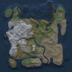 Thumbnail Rust Map: Procedural Map, Size: 3500, Seed: 5769435, 14 Monuments
