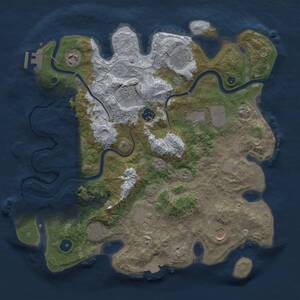 Thumbnail Rust Map: Procedural Map, Size: 3700, Seed: 1706917537, 15 Monuments