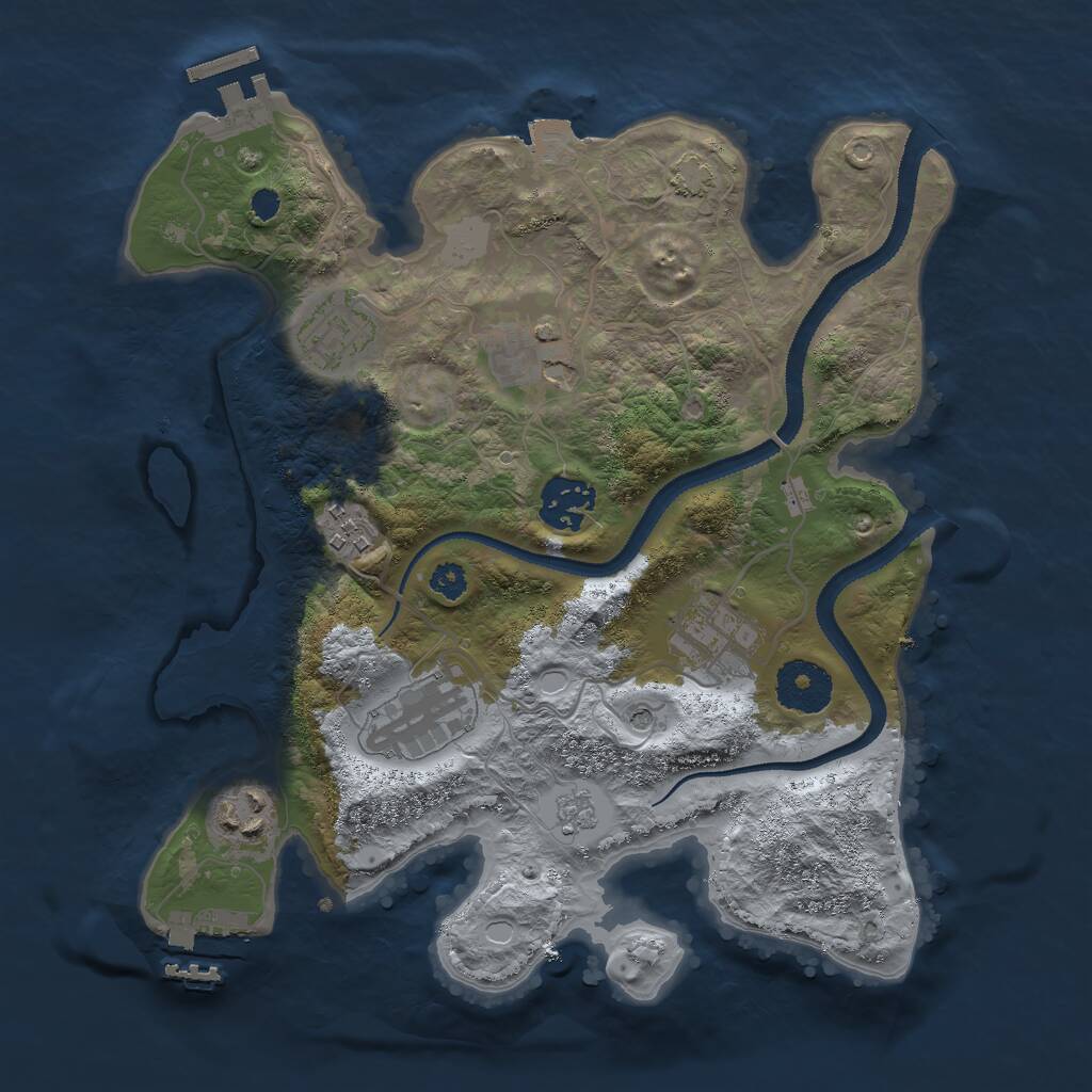 Rust Map: Procedural Map, Size: 3000, Seed: 75756637, 13 Monuments