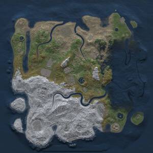 Thumbnail Rust Map: Procedural Map, Size: 3900, Seed: 121315424, 16 Monuments