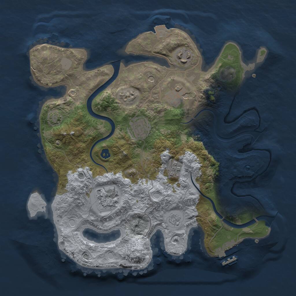 Rust Map: Procedural Map, Size: 3000, Seed: 8489, 10 Monuments