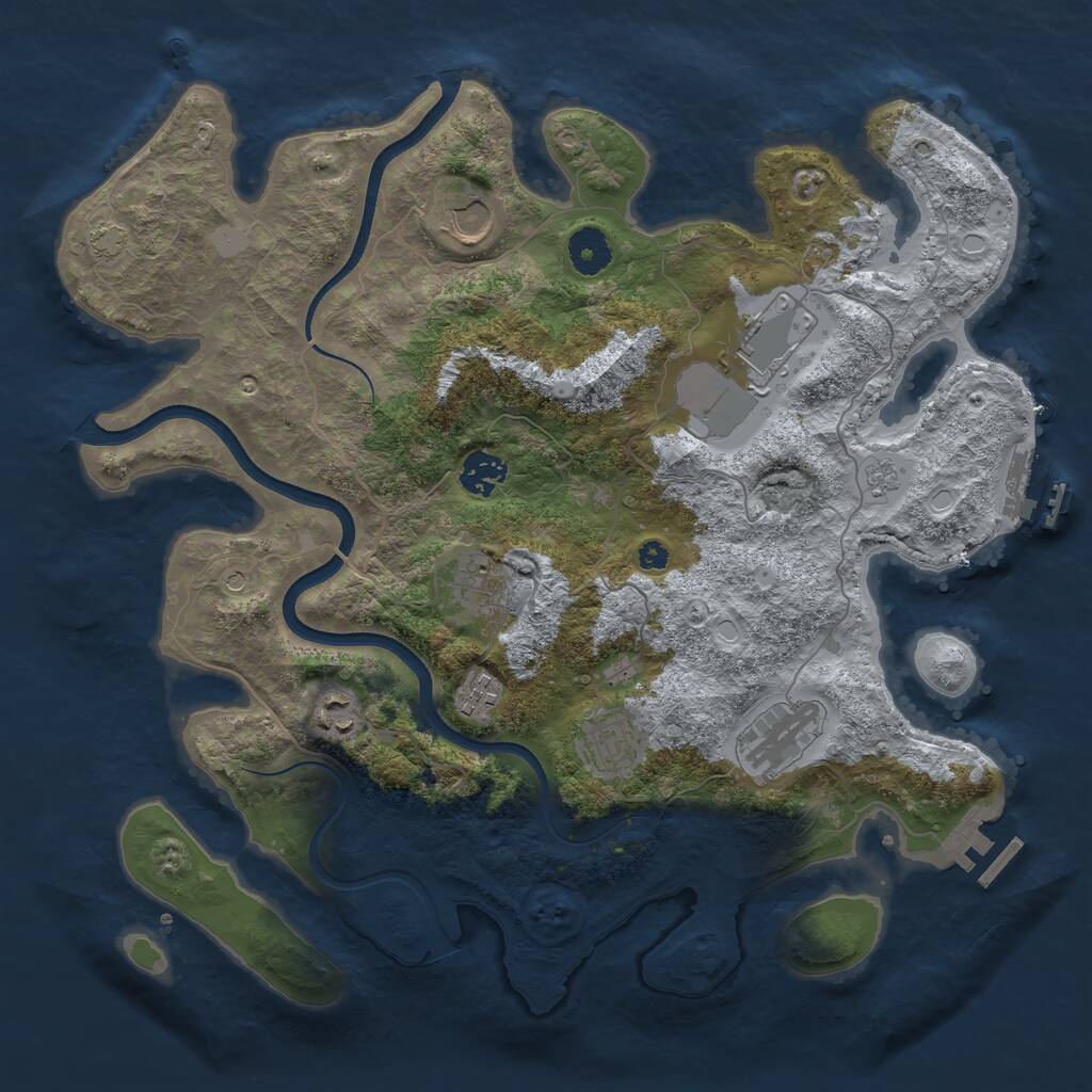 Rust Map: Procedural Map, Size: 3700, Seed: 1415515, 14 Monuments